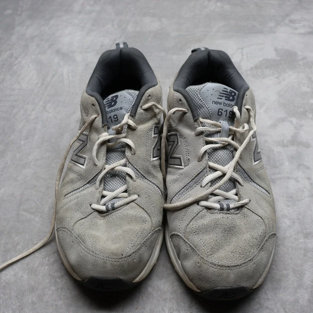New Balance Mens 13 4E 619 Sneakers Grey Suede Leather Walking Cross Training